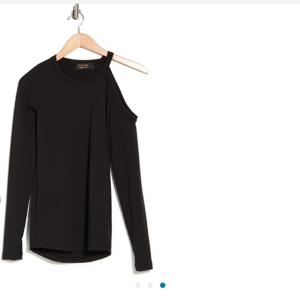 Brand new rib cutout long sleeve tee